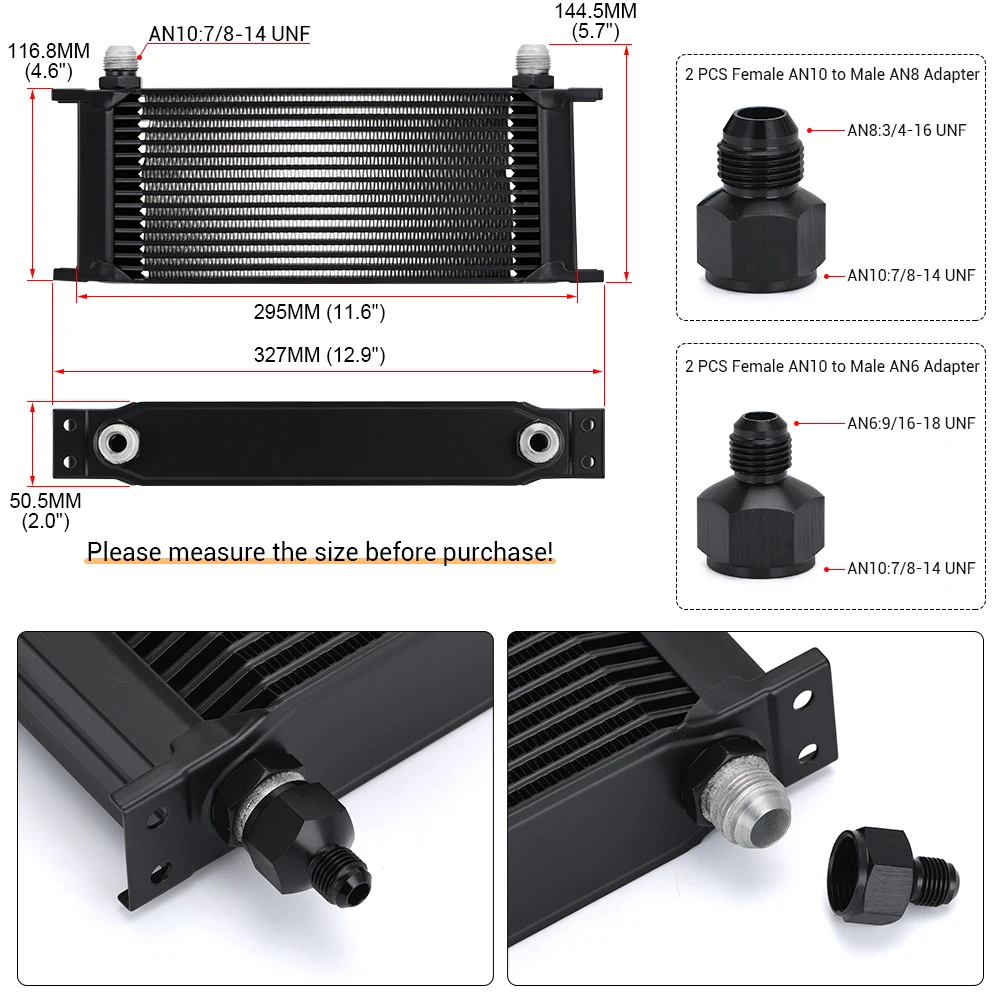LZONE 16 ряд британского типа алюминиевый Универсальный Масляный радиатор передачи