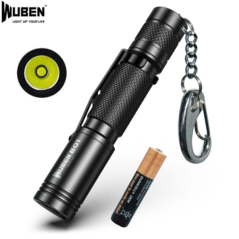 

WUBEN E01 Mini Keychain Flashlight LED Light CREE XP-G3 Utilized Torch IP68 Waterproof Light Outdoor Mini AAA Battery Flashlight