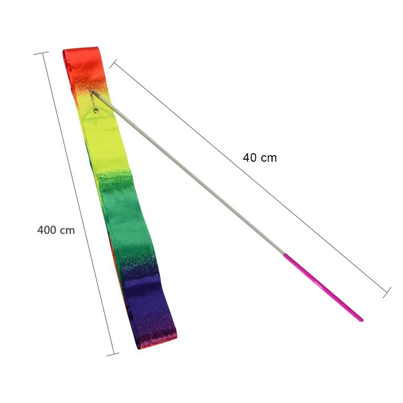 4 пачки м цветная лента для танцев ручная Радужная художественной гимнастики