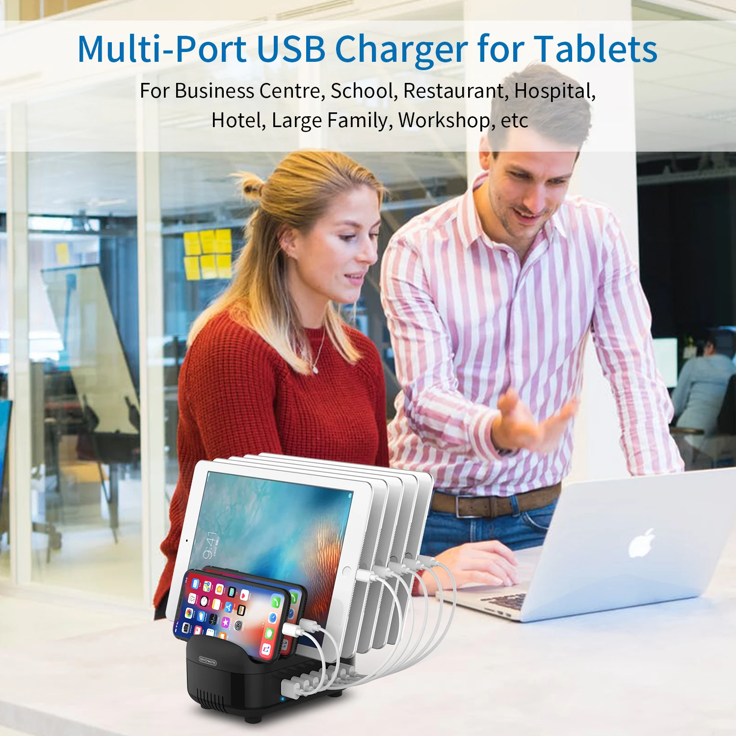 NTONPOWER универсальная зарядная станция Док-станция с держателем 70 Вт 7 usb зарядка для iphone разжигающая таблетка