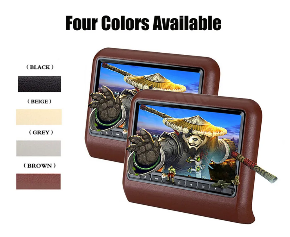 2 шт. X 9 дюймовый автомобильный подголовник DVD плеер TFT ЖК экран RCA монитор Encosto de