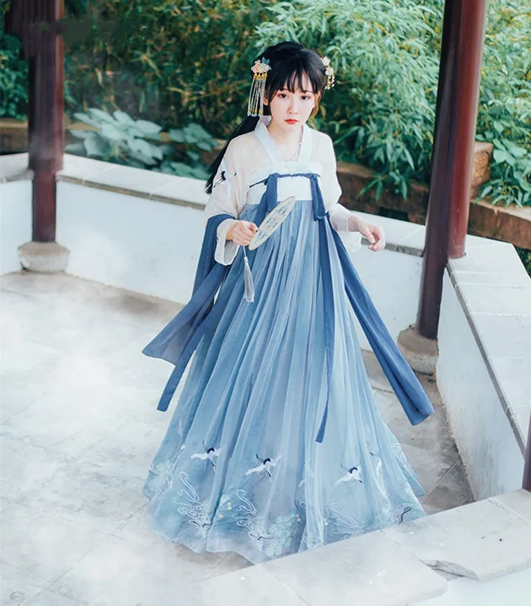 Летний национальный Древний китайский костюм Hanfu для женщин китайская одежда