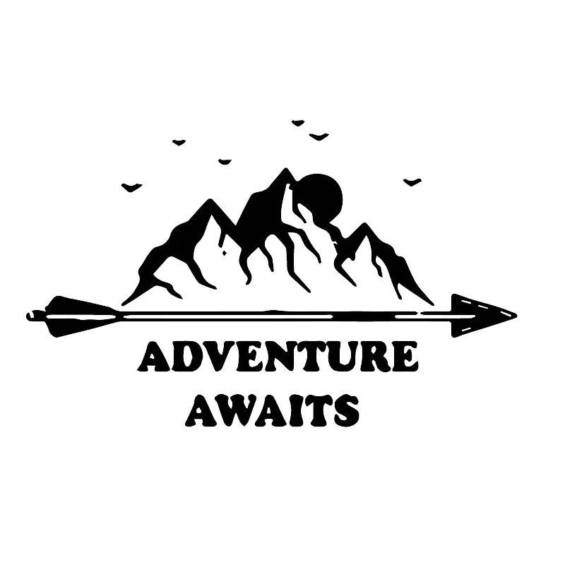 

Car stickers personality adventure pattern PVC car decoration accessories decals waterproof sunscreen black/white,19cm*16cm