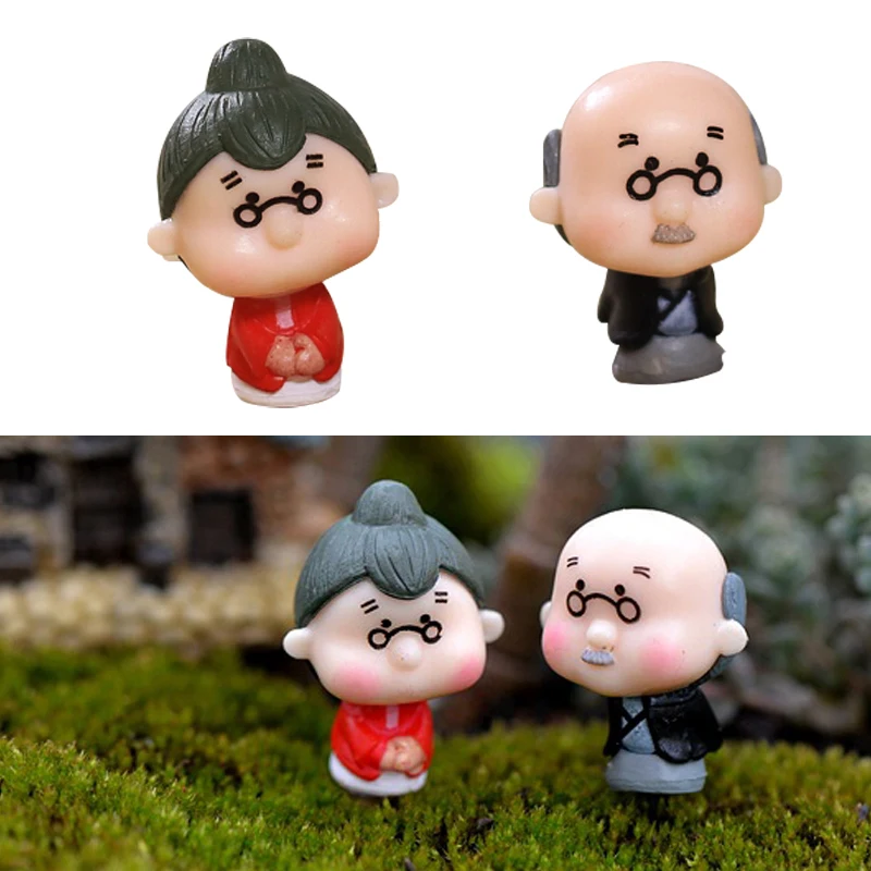 2 шт. мини фигурки для танцующих дедушек и из смолы крафтовые миниатюры Сказочный