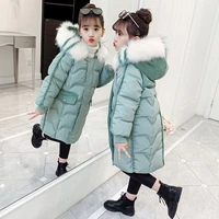 new 2020 winter fashion clothing faux fur hooded down cotton coat jacket for girl teenager parka children clothes outwear w658