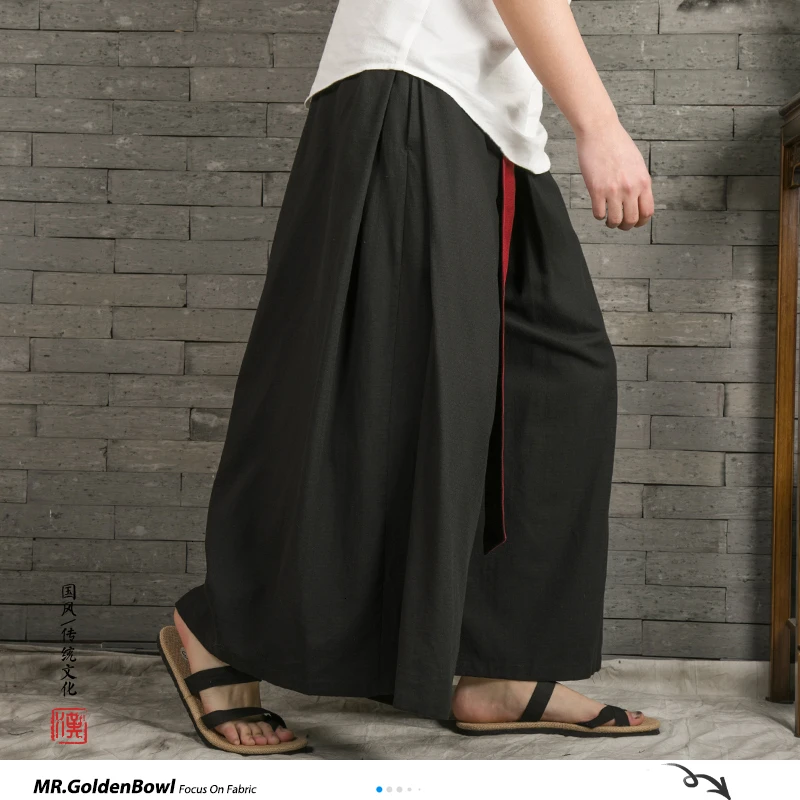Штаны Sinicism Store мужские с широкими штанинами Японская уличная одежда