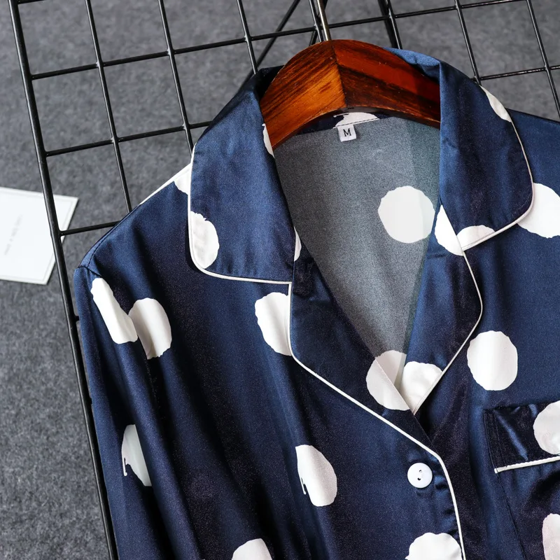 Сексуальный женский шелковый халат темно синего цвета короткая одежда для сна