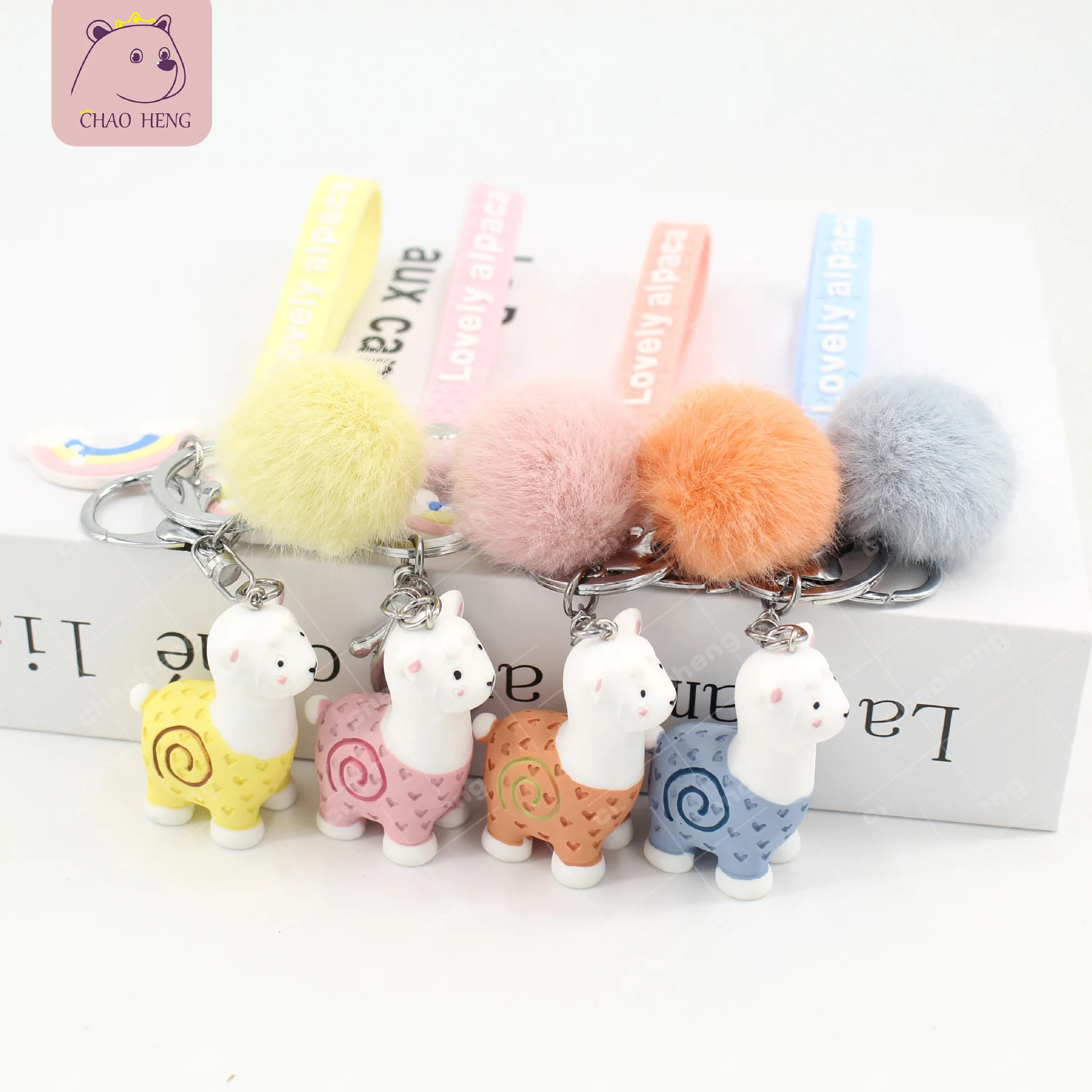 2020 Творческий Радуга альпака брелки для ключей личности в виде героев