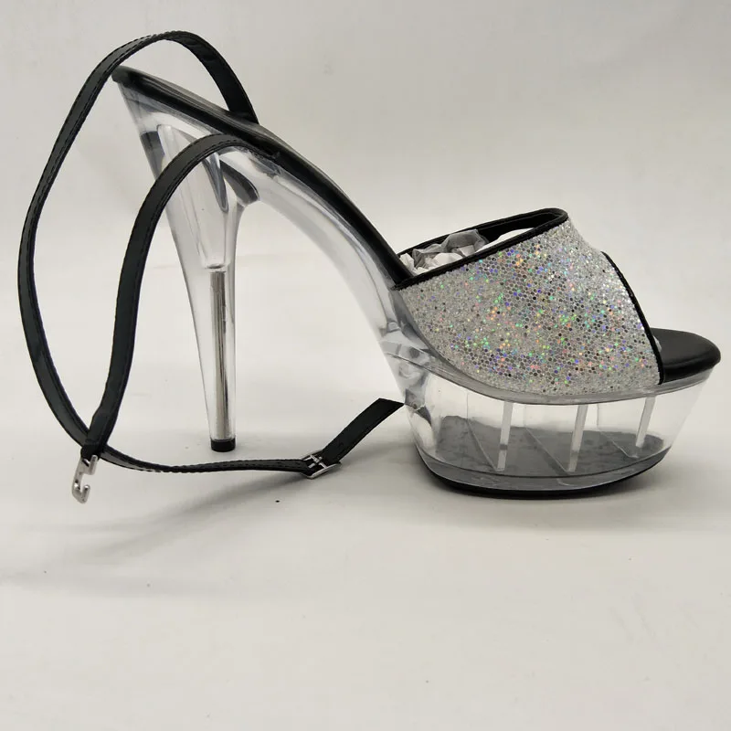 Новинка Сандалии для банкета на каблуке 15 см Босоножки очень высоком с вырезами