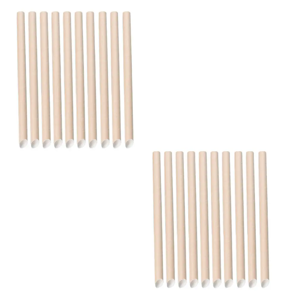 

1 Pack/100pcs Disposable Tea Paper Straw Independent Packaging Paper Straw