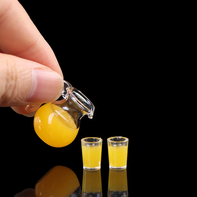 

3 шт./компл. 1/12 миниатюрные кухонные бутылки для молока/сока и чашки для кукольного домика аксессуары для кукольного домика мебель