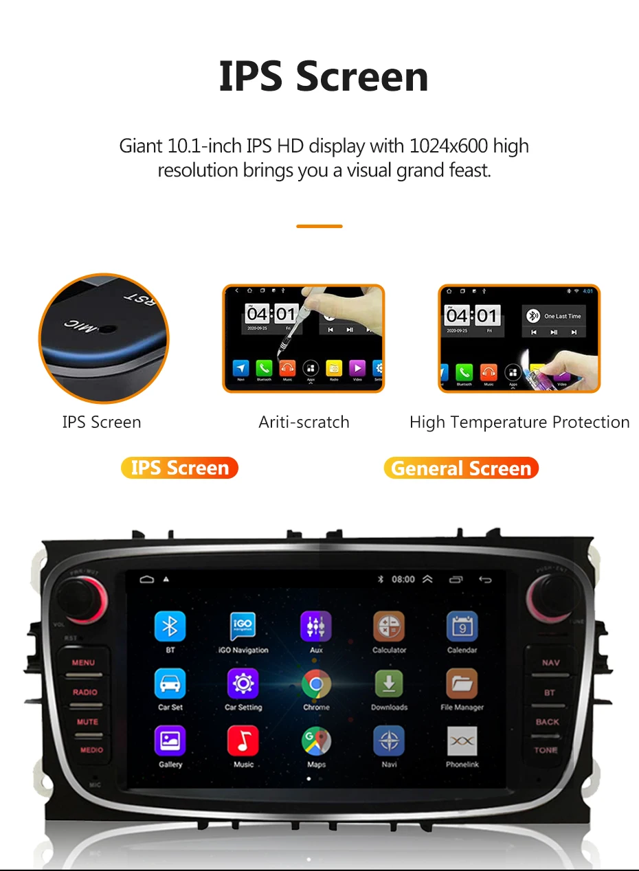 grandnavi android carplay car radio for ford focus s max mondeo c max galaxy gps car multimedia video player 2din 2 din dvd free global shipping