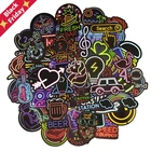 50 шт., неоновая наклейка, аниме значок, животные, милые надписи, наклейки, подарки для детей, ноутбук, чемодан, гитара, холодильник, велосипед, автомобиль