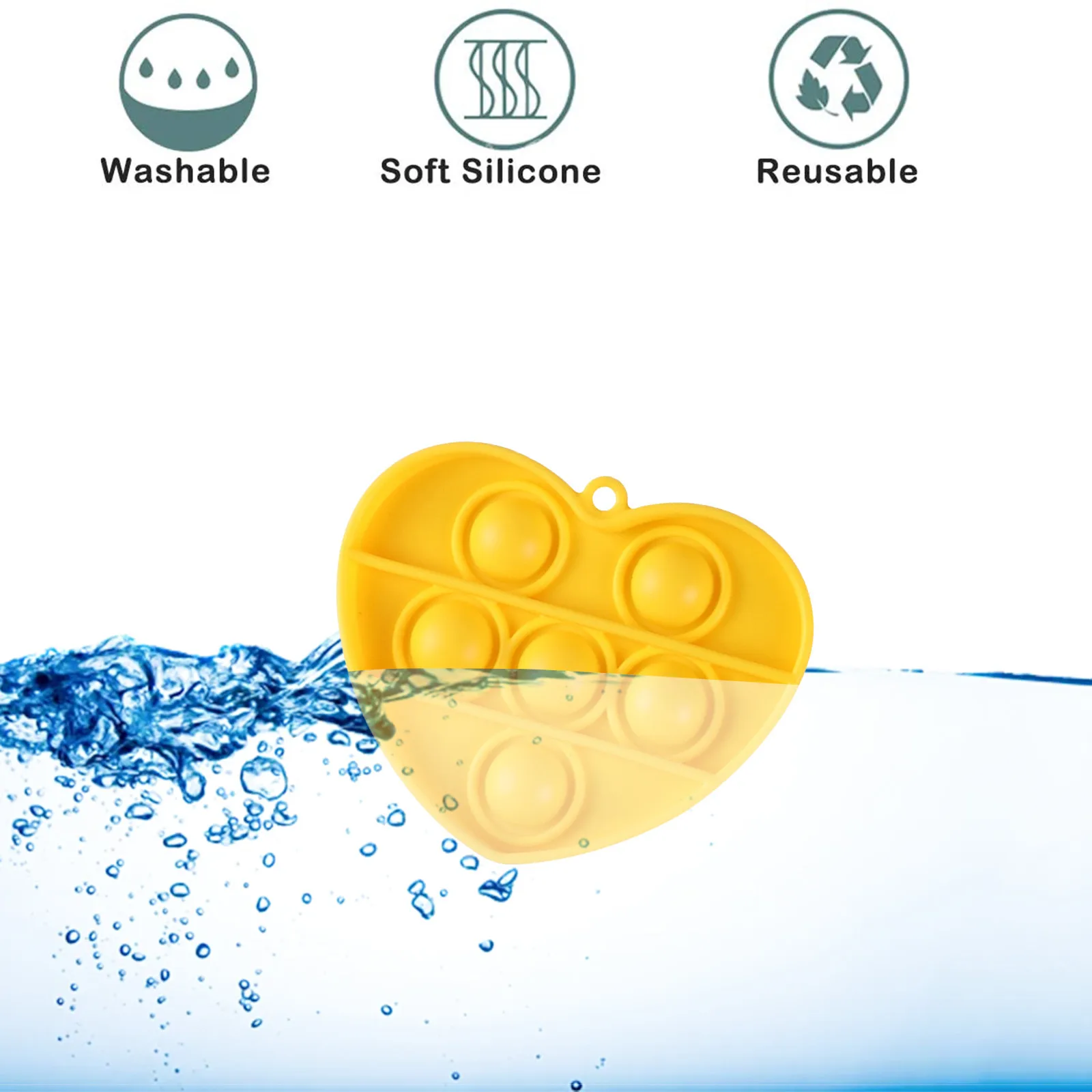 Брелок в форме сердца сжимаемая силиконовая игрушка для детей и взрослых снятия