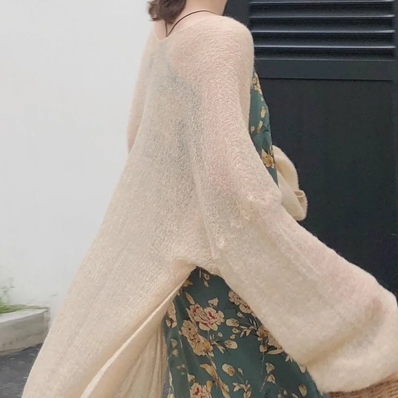 Кардиган женский длинный Солнцезащитный Модный Универсальный корейский Белый