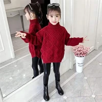 girls sweater kids coat outwear 2021 princess plus velvet thicken warm winter autumn tops fleece christmas childrens clothing