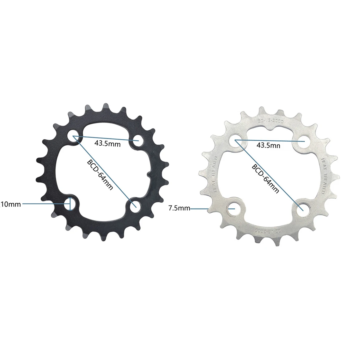 

1pcs Bike Crankset Bicycle Chainring 7/8/9 Speed 22T BCD 64mm Repair Chain Ring High-strength Bicycle Repair Disc Replace Parts