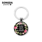 Брелок для ключей, стихи из Библии с Псалом мы любим, потому что он сначала любит нас, цитата из Библии, стеклянный кабошон, модные женские и мужские ювелирные изделия, подарки