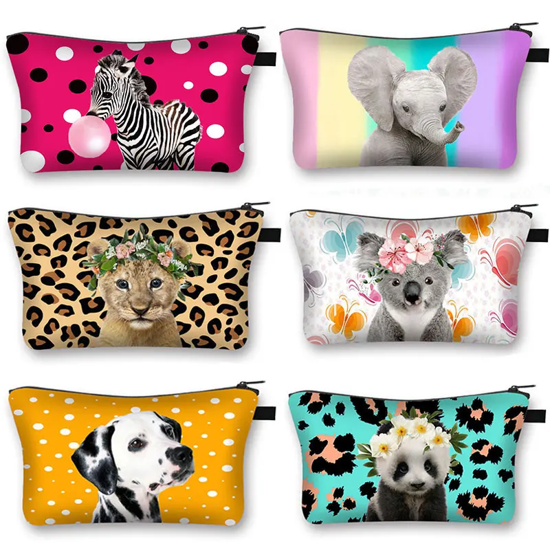 Симпатичные животные Слоники/коала косметическая сумка с принтом зебры для