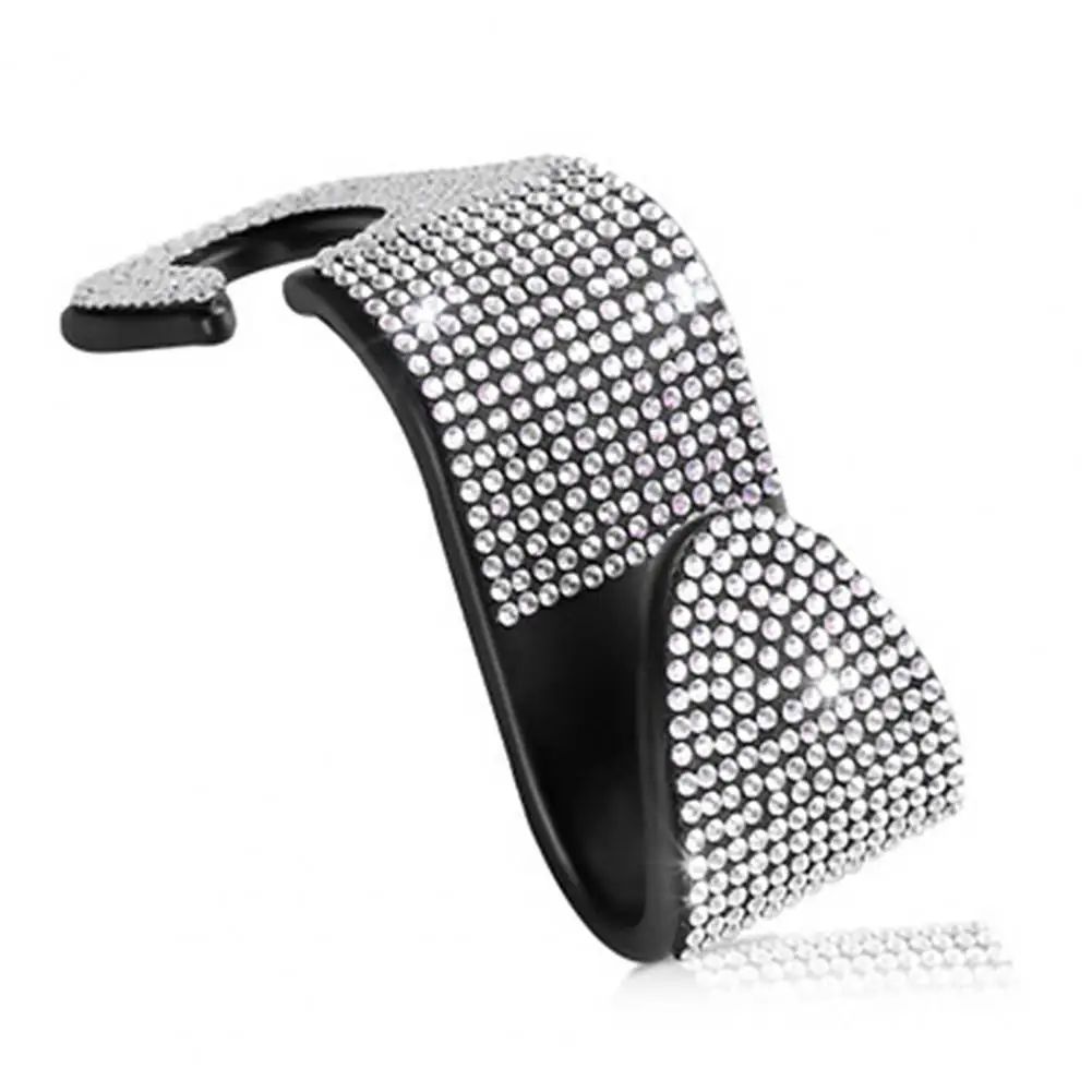 

80% HOT SALES! 2Pcs Shiny Rhinestone Hidden Car Seat Backrest Hanger Hooks Vehicle Supplies