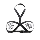 Сексуальное нижнее белье, кожаный бюстгальтер, бондаж, женское нижнее белье для груди, регулируемый воротник, открытый бюстгальтер и чехол для сосков, нижнее белье для женщин