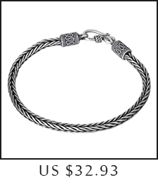 Genuine 925 Sterling Silver Jewelry Personality Six-Word Mantra Barrel Beads Silver Men Bracelet Retro Silver Jewelry