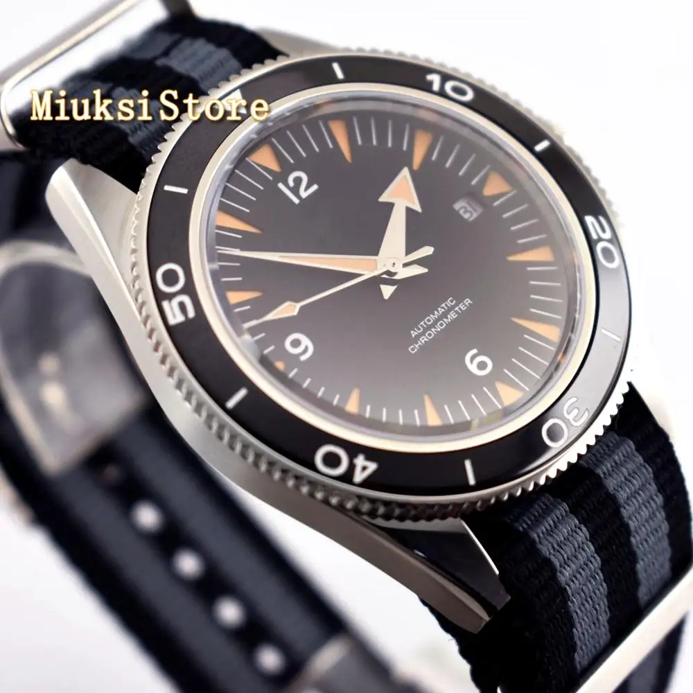 Мужские автоматические механические часы с черным стерильным циферблатом 41 мм |