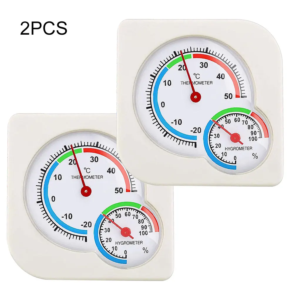 

Homeuse Indoor Outdoor 2 In 1 Mini Accurate Wet Hygrometer Gardening Dial Humidity Thermometer Temperature Meter Mechanical 2PCS