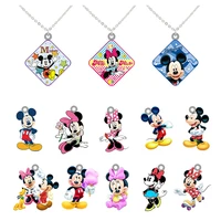 disney mickey mouse necklace ornament creative design small epoxy resin pendant long chain necklace girl gift ornament