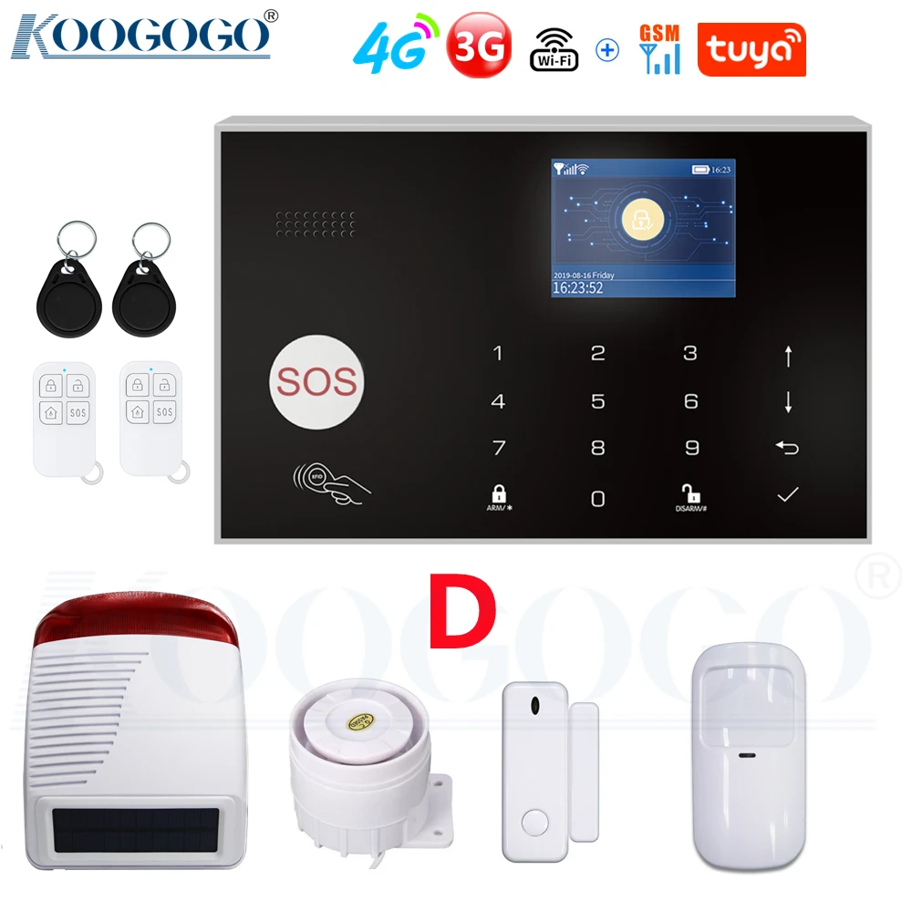 

Система домашней сигнализации Tuya, 4G, 3G, GSM, Wi-Fi, 433 МГц
