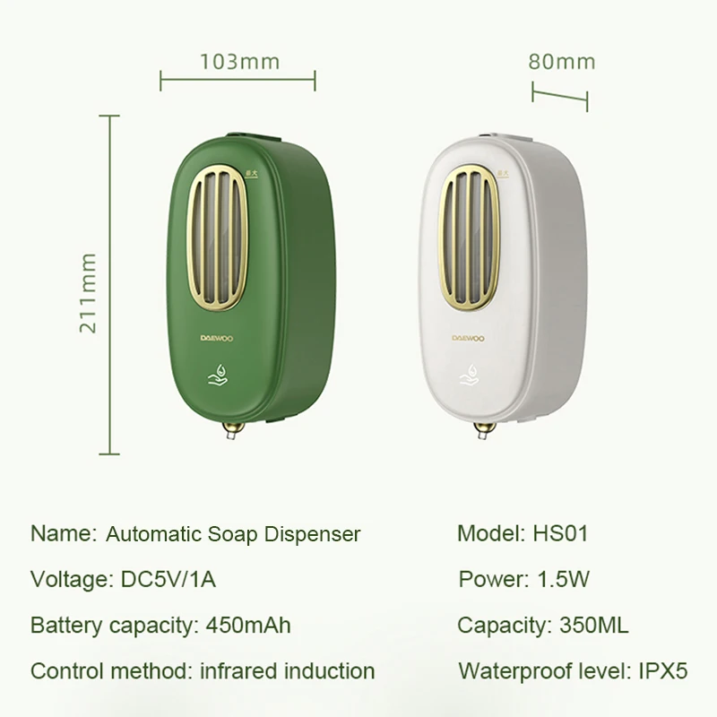 

350ml Automatic Liquid Soap Dispenser Disinfection Hands Touchless Smart Small & Portable Non-Contact Soap Dispenser For Home