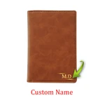 Индивидуальная Обложка для паспорта с именем для мужчин и женщин, Мужской Дорожный Держатель для паспорта, кошелек, органайзер для документов, деловой чехол, сумка для держателя карт