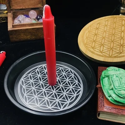 Астрология пентаграмма подсвечник Настольный алтарь Triquetra Divination Wicca церемония