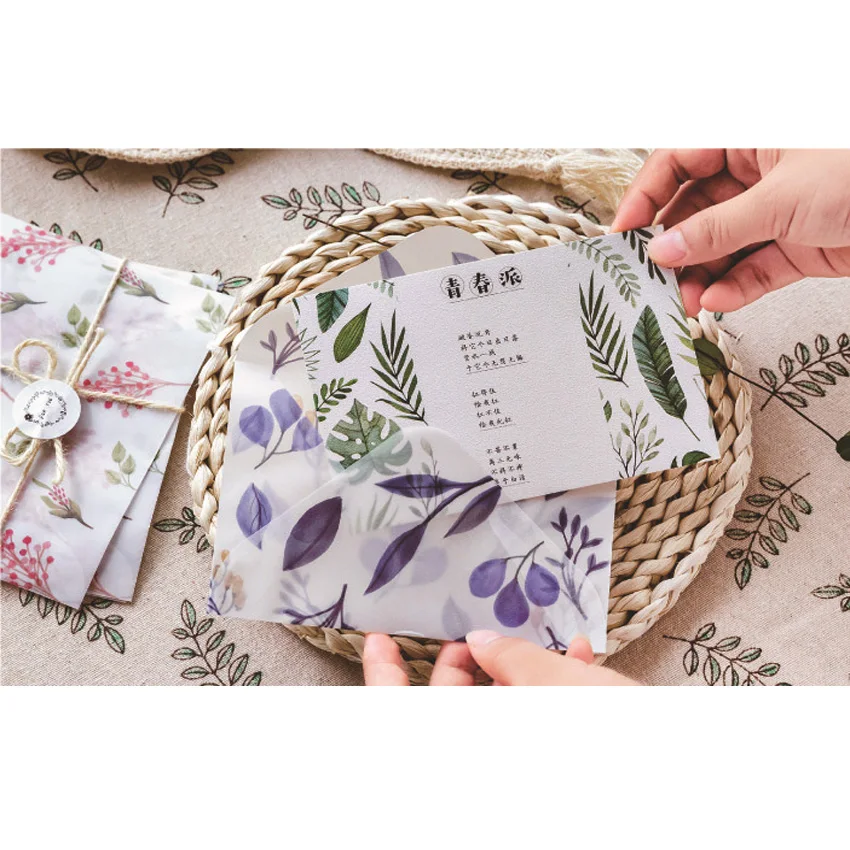 

8pcs/pack New Arrival Four Seasons Beautiful Retro watercolor painting Envelope Sulfuric Acid paper