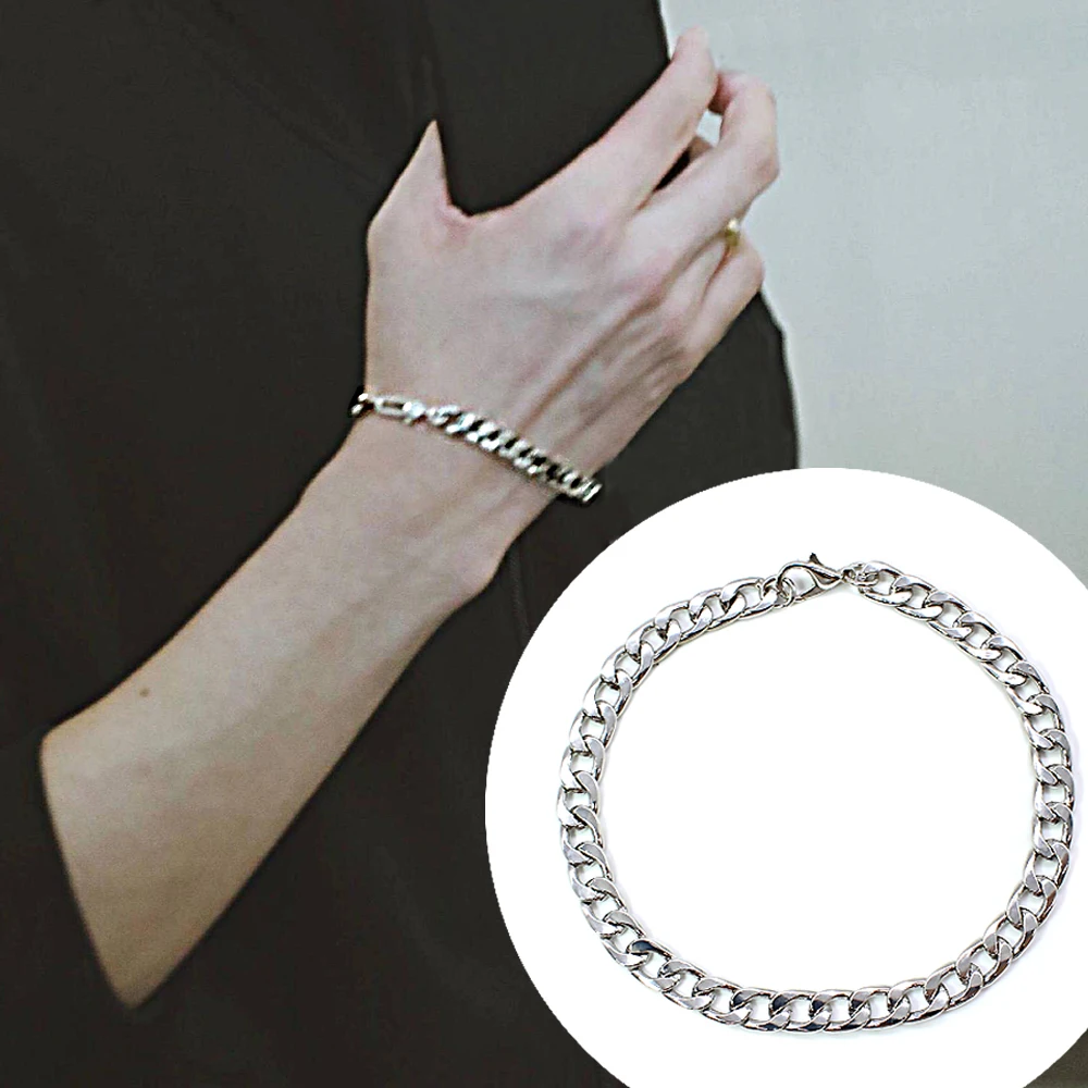 Новое модное простое мужское ожерелье из нержавеющей стали с широкой цепочкой