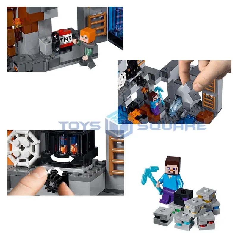 

Bedrock Adventures With My World Action Figures Model Building Blocks Bricks Set Gifts Educational Toys For Children