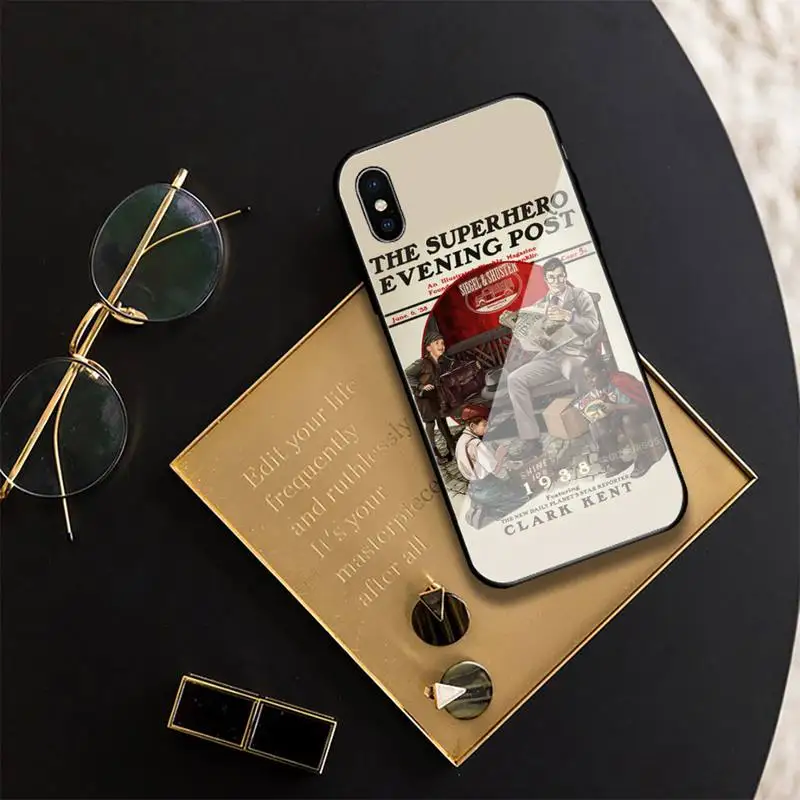 

Superhero Retro Poster Phone Case For Iphone 11 Pro XR XS MAX 8 X 7 6S 6 Plus Tempered Glass Cove Fundas