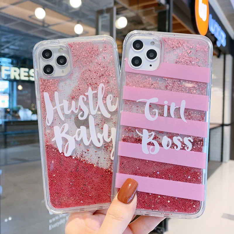 Прозрачный чехол USLION с надписью зыбучий песок для iPhone 11 Pro Max X XS XR Xs 7 8 Plus задняя