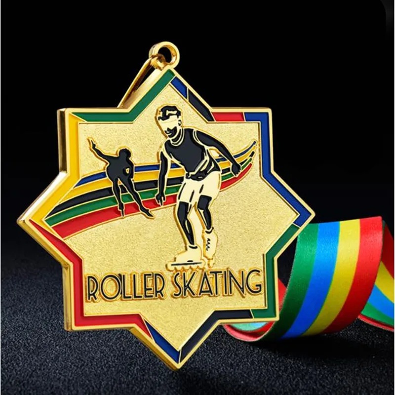 

High Quality! Octagonal Skating Ski Outdoor Medal Games Roller Skating Speed Skating Competition Medal,Free Shipping!