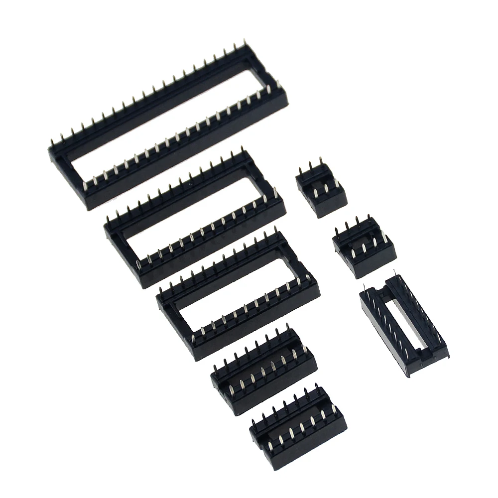 100 шт./корт. IC розетки DIP6-DIP40Pins DIP 6P 8P 16P 28P соединитель гнездовой адаптер Тип припоя