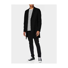 Hot Sale Notch Lapel Men's Black Winter Coat Custom Made Single Breasted Fashion Wool Blend Warm Suits Skinny Just One Jacket (3)