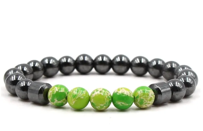 8 мм ydr2 Регулируемый Шарм природа зеленый император камень гематит браслет из