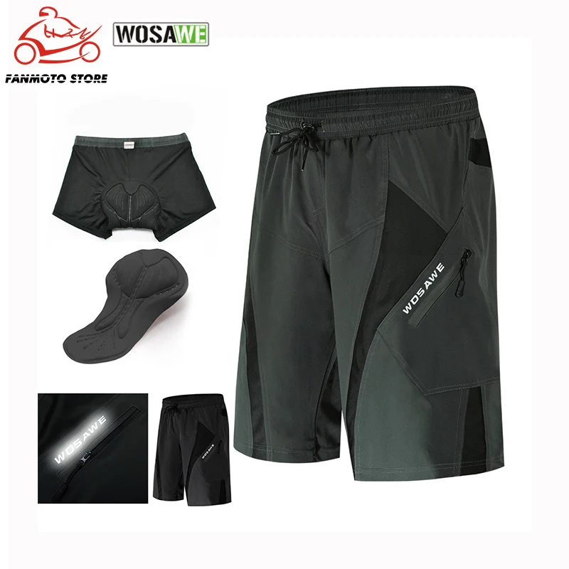 Мужские велосипедные шорты WOSAWE свободные спортивные для езды на горном