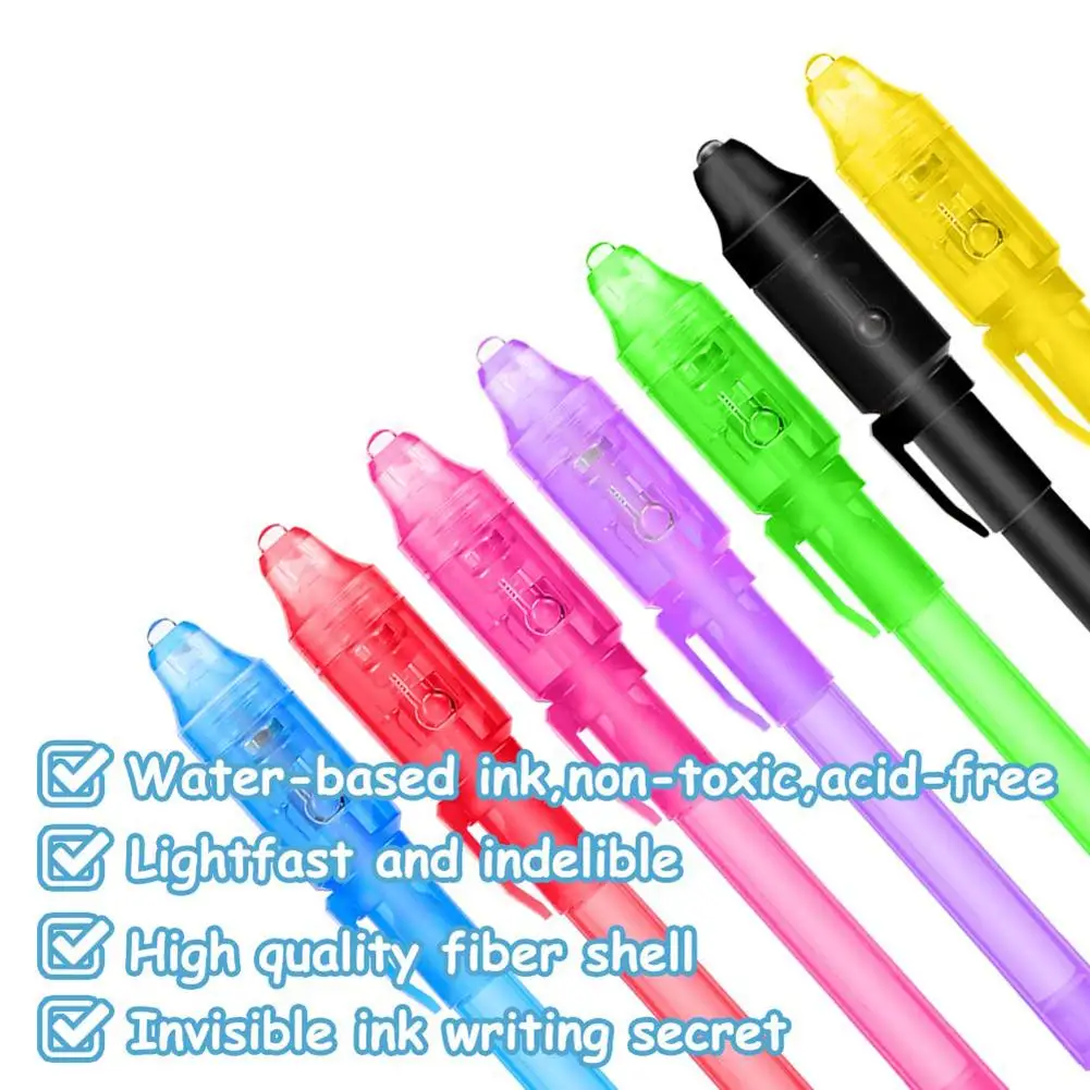 5 шт./компл. секретная ручка Невидимая с чернилами и УФ-подсветкой для детей