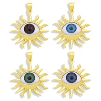 ocesrio copper large resin turkish greek blue evil eye pendants for a necklace gold plated handmade diy jewelry pdta469