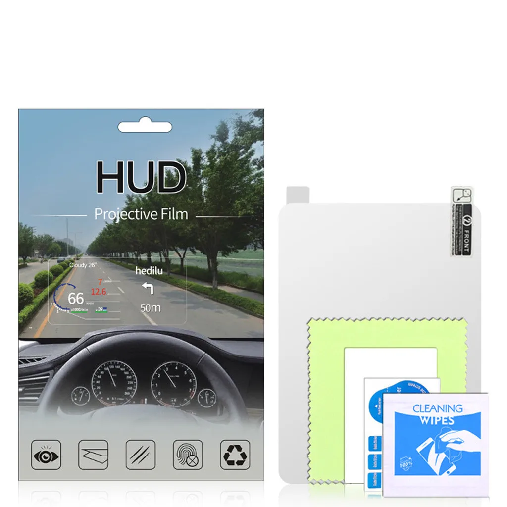 16*12 см GPS навигационные инструменты OBD HUD Пленка премиум Head Up Display светоотражающая