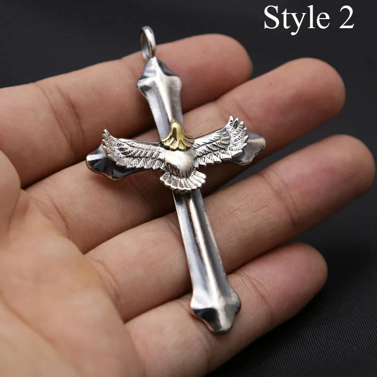 Ожерелье из серебра 100% пробы с подвеской крестом для мужчин и женщин ожерелье