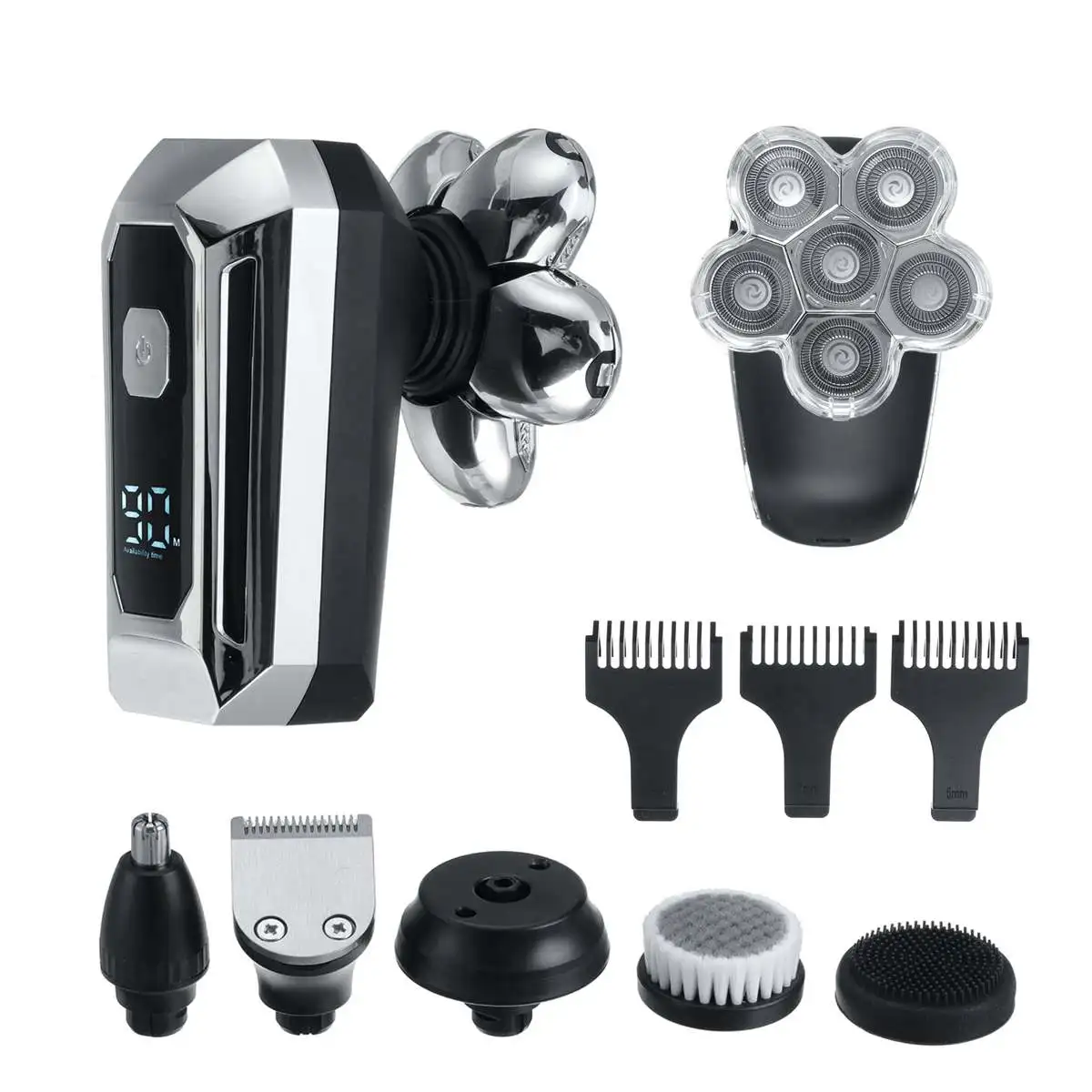 

Сменные кассеты-6 шт. цифровой Дисплей Перезаряжаемые электробритва Для мужчин волосы машинка для стрижки бороды и усов; Бритва 6 плавающие ...