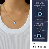 new bohemia good luck evil eye charm pendant necklace wish card clavicle chain choker for women party jewelry accessories gifts