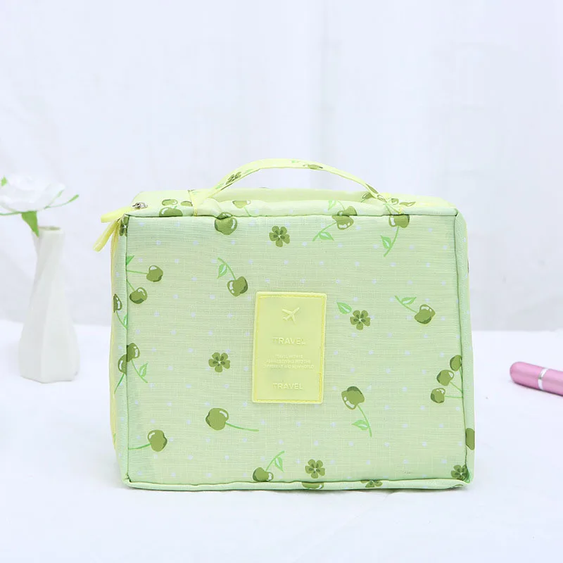 Green cherry Новинка, многофункциональная косметичка для путешествий, женская сумка, косметички, органайзер для туалетного столика, женские водонепроницаемые футляры для хранения - Цвет: Green cherry